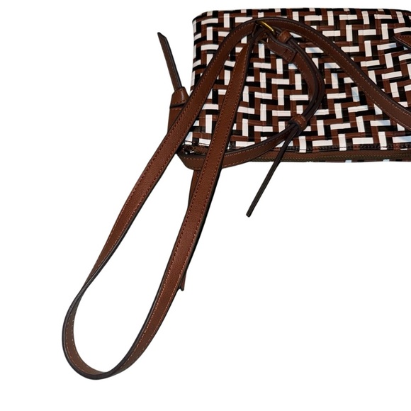 FRYE & CO Multicolor Embossed Woven Braided Crossbody Handbag Bag - Picture 6 of 13